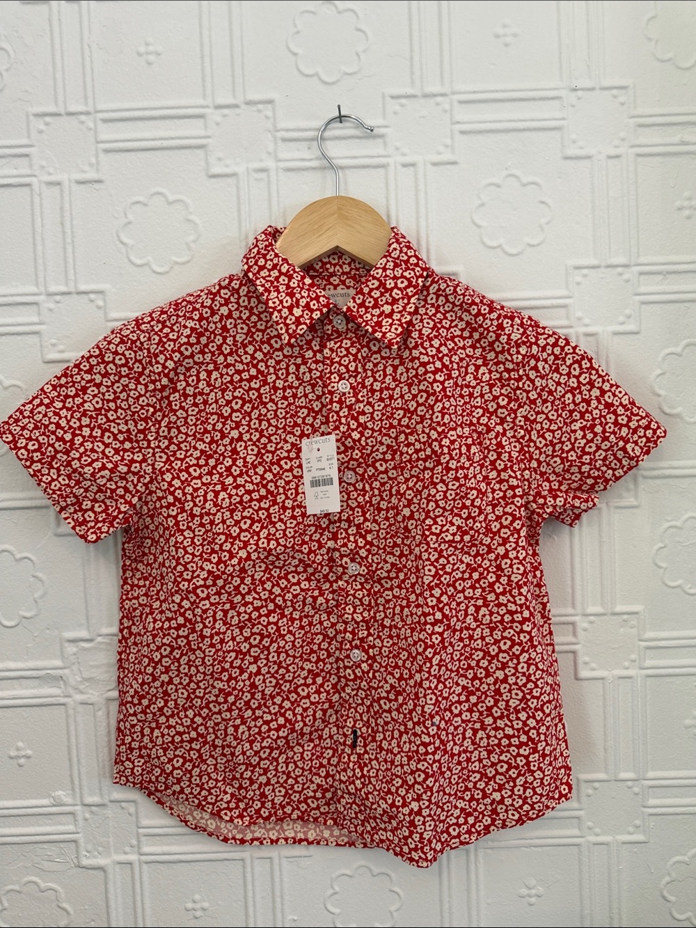 Crewcuts Red Floral Short-Sleeve Button-Down Shirt